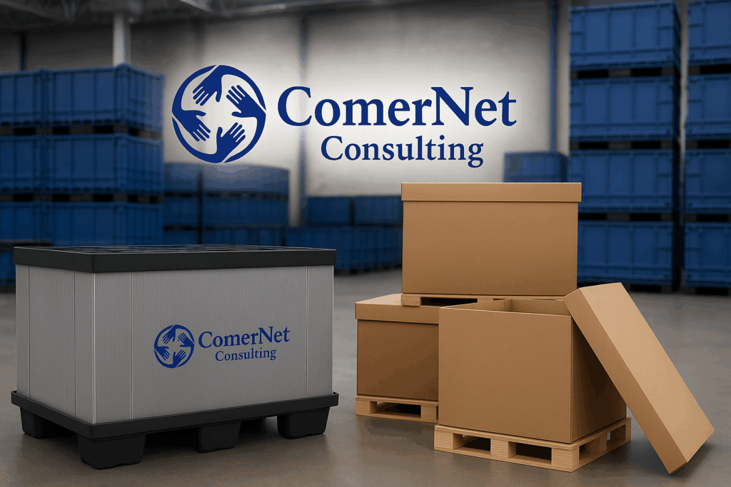 Cajas de cartón y tarima